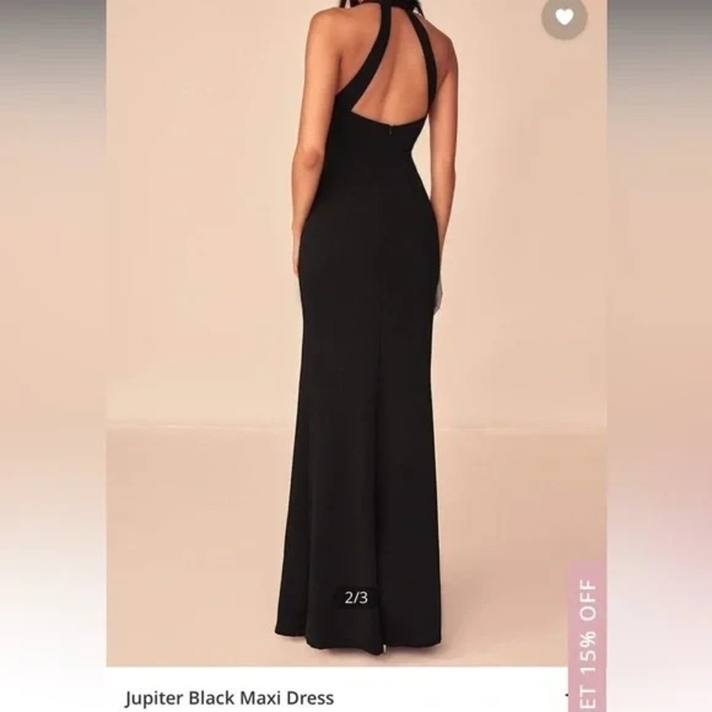 NWT Azazie LUXEDO Women Maxi Dress Sz M Black Bridesmaid Elegant Occasion 52-21 - Picture 14 of 14